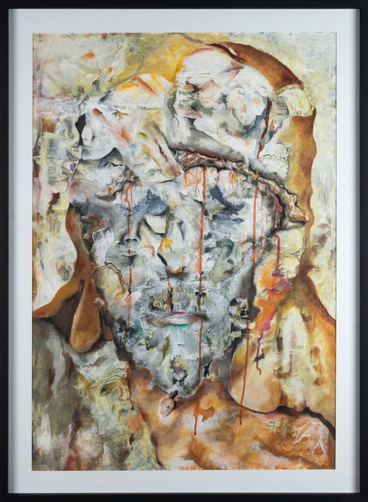 “Las Caras de Cristo” Acrílico, Lápiz y tinta sobre Cartón Sueco Medidas 70 x 100